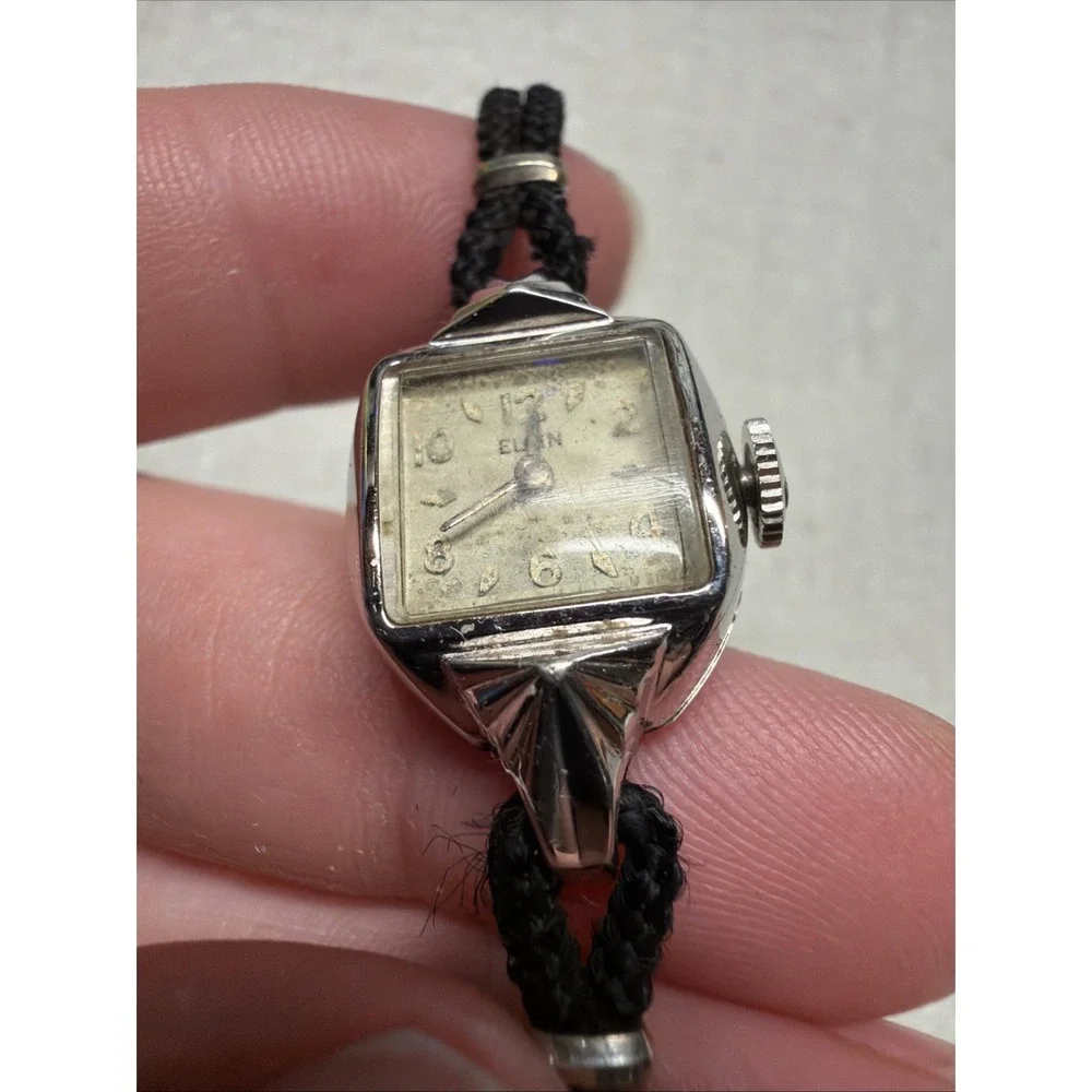 Broken Vintage Elgin Art Deco Tank Watch Lot Cocktail Ladies - For Parts
